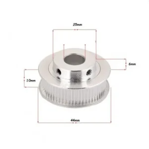 Polea Correa Gt2 60 Dientes Eje 14mm Aluminio Ancho 10mm